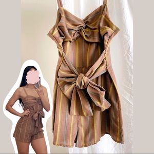 Brown Stripe Mini Romper NWT
